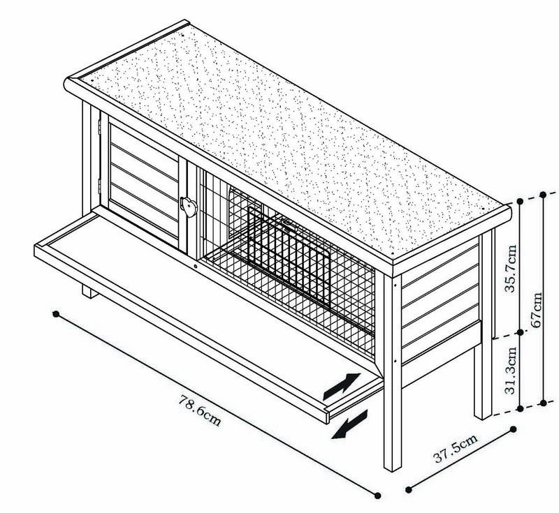 SMALL ANIMAL HUTCH "KANSAS TERRA"  87 X 45 X 70 CM