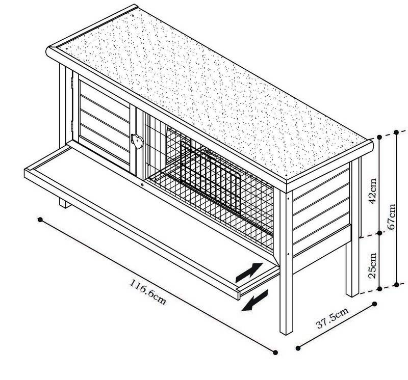 SMALL ANIMAL HUTCH "ALASKA TERRA", 125 X 45 X 72 CM