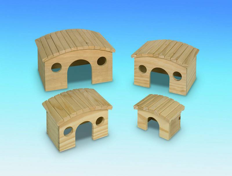 WOODLAND RODENT WOODEN HOUSE "RUNDA", 13,4 X 9,6 X 8,7 CM