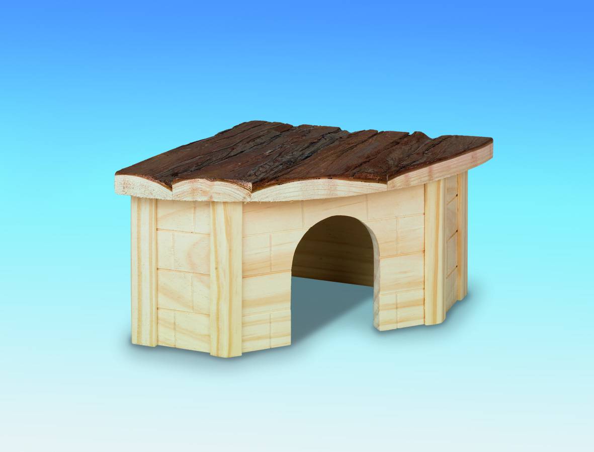 WOODLAND RODENT WOODEN HOUSE "GORDI"  16 X 16 X 11 CM