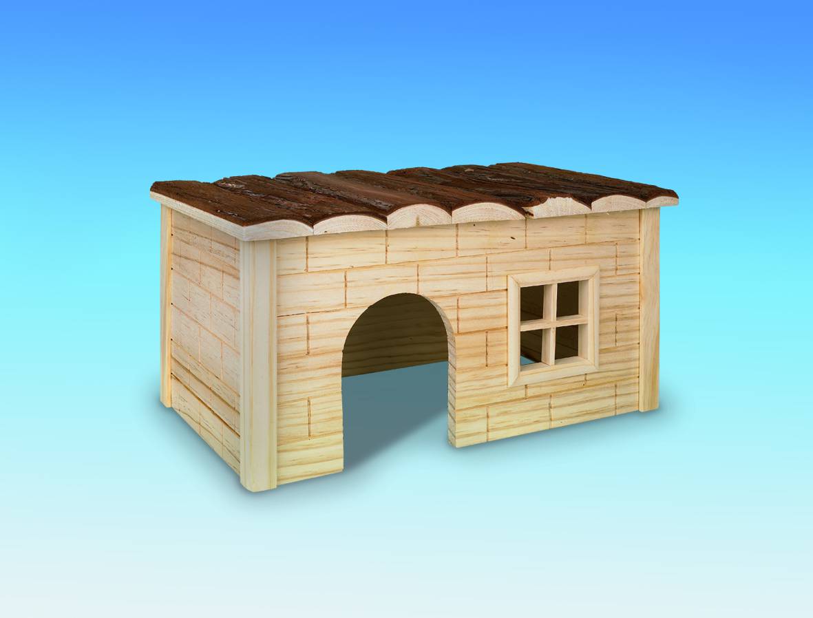 WOODLAND RODENT WOODEN HOUSE "HANNI", 28 X 18 X 16 CM