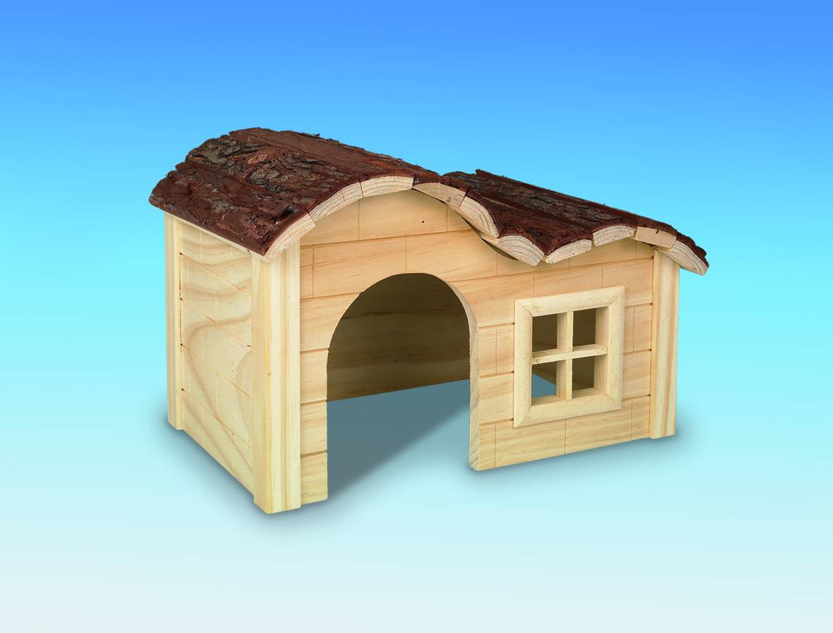WOODLAND RODENT WOODEN HOUSE "JESSI", 33,5 X 20 X 18 CM