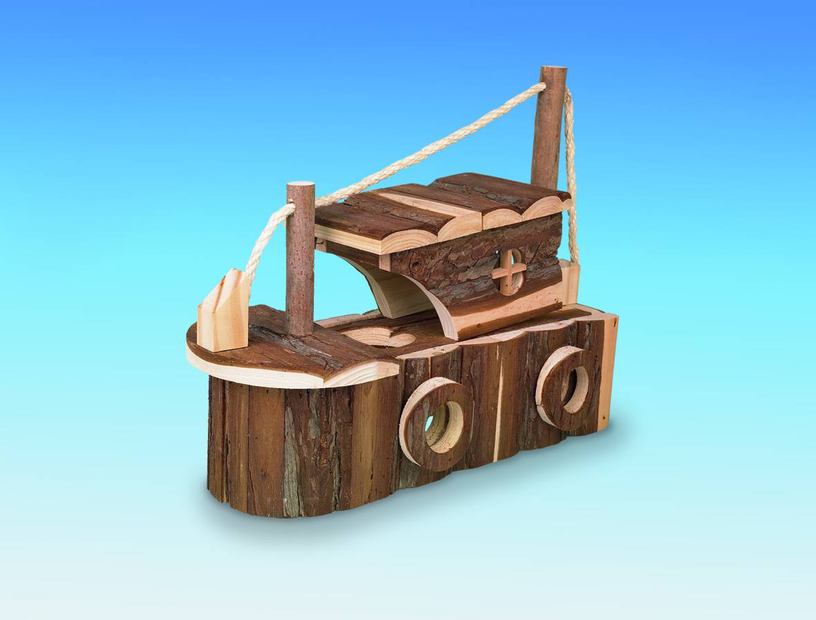 WOODLAND BOAT, 35 X 15 X 28 CM