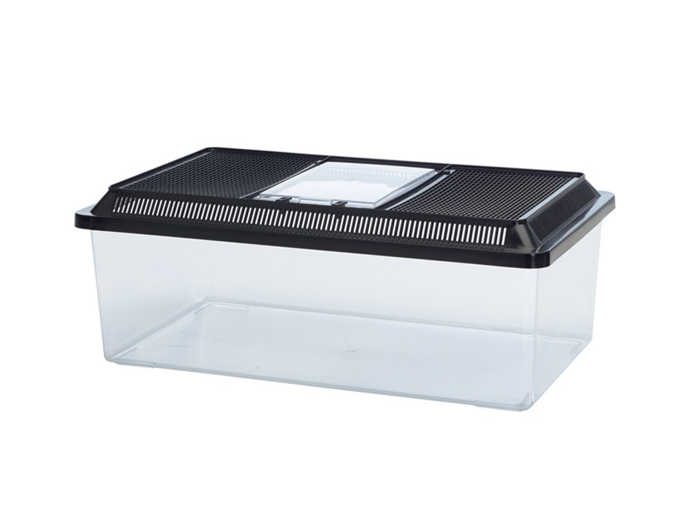 Acvarii pesti | Recipient pentru pesti /reptile FAUNA-BOX II | negru | 50,5 X 30,5 X 18 CM | 18,0 L