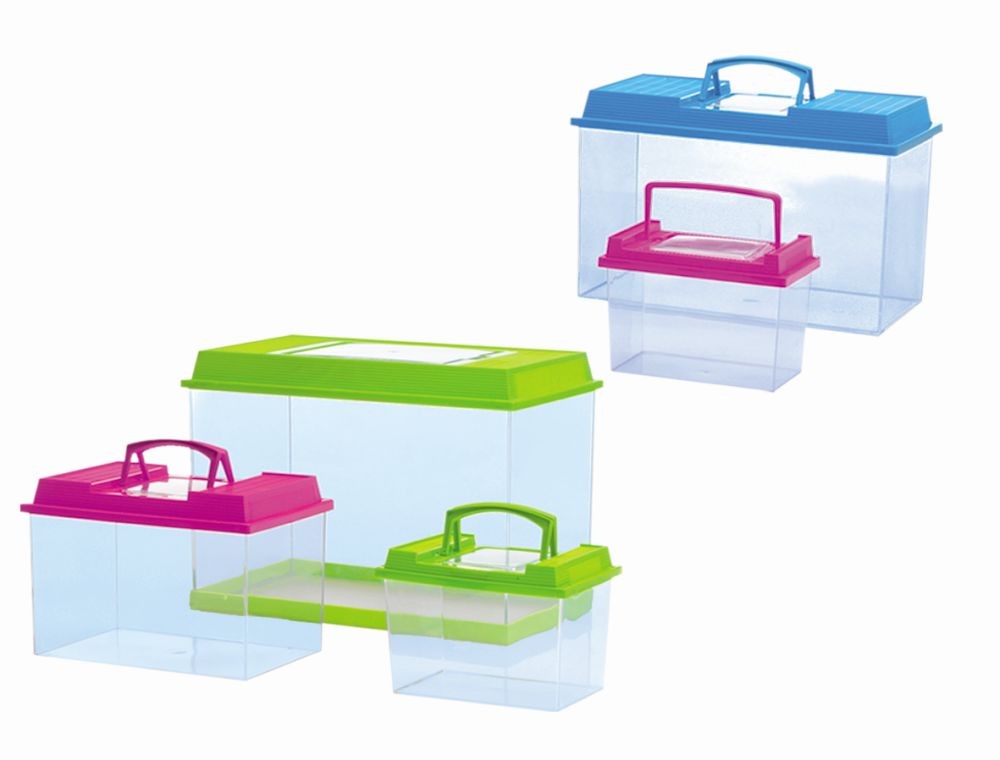 Acvarii pesti | Recipient pentru pesti /reptile FAUNA-BOX III | culori asortate | 17,5 X 11,5 X 13 CM | 1,5 LT