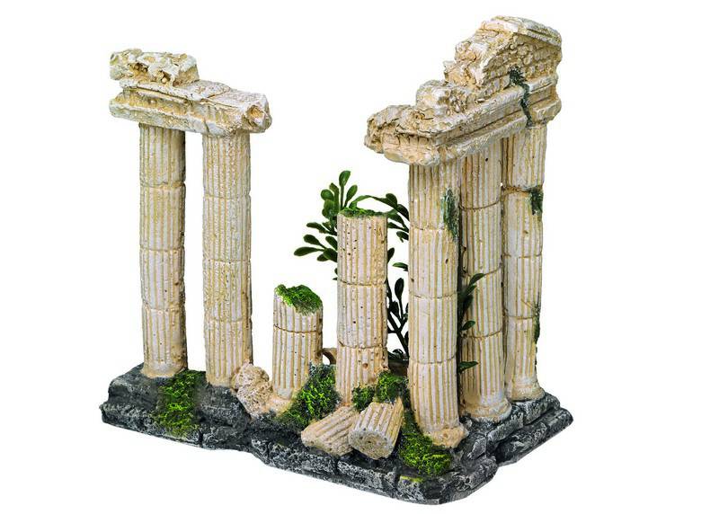 Accesorii pesti | Ornament pentru acvariu | "ANTIQUE COLUMN" - cu plante | L12,5 X W7,7 X