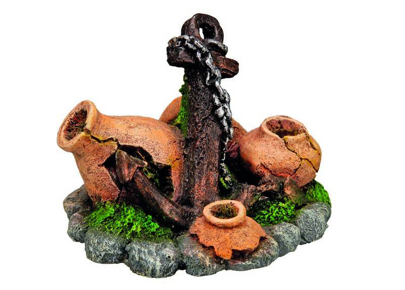 Accesorii pesti | Ornament pentru acvariu | "ANCHOR WITH JARS" | L8.5 X W7.5 X H6.5 CM