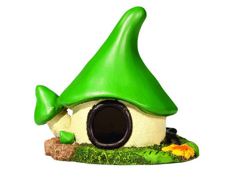 Accesorii pesti | Ornament pentru acvariu | "MUSHROOM HOUSE" | L12 X W10,5 X H11 CM