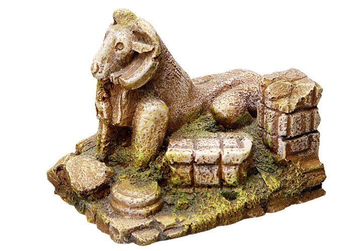 Accesorii pesti | Ornament pentru acvariu | "RUIN WITH RAM" | L9,3 X W6,5 X H7,3 CM