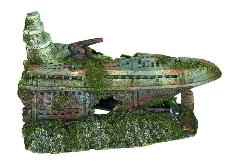 Accesorii pesti | Ornament pentru acvariu | "SHIPWRECK 3" STERN | L26,5 X W16 X H16 CM