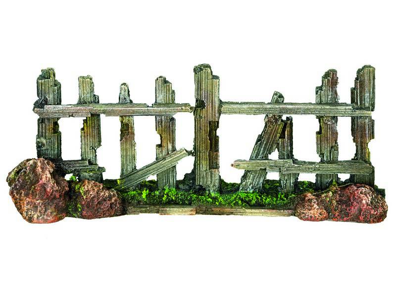 Accesorii pesti | Ornament pentru acvariu | "WOODEN FENCE" | L18 X W5 X H7 CM