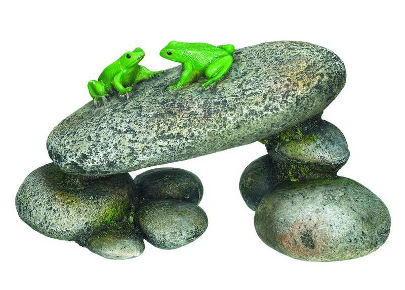 Accesorii pesti | Ornament pentru acvariu | "STONES WITH FROGS" | L16 X W9 X H9 CM