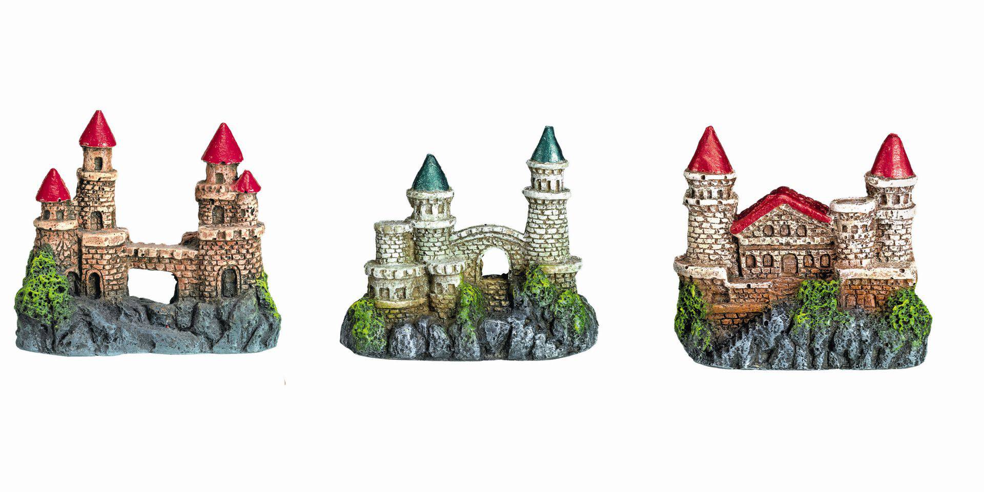 Accesorii pesti | Ornament pentru acvariu | "CASTLE" | asortate | L7,2 X W3,5 X H6,5 CM