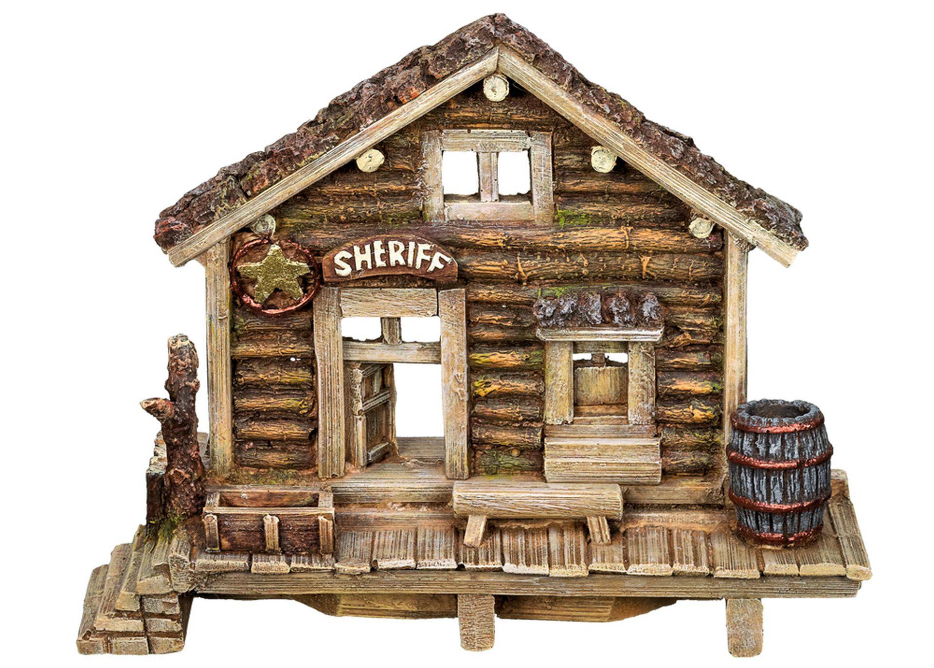 Accesorii pesti | Ornament pentru acvariu | "SHERIFF HOUSE" | L20,0 X W7,0 X H16,0 CM