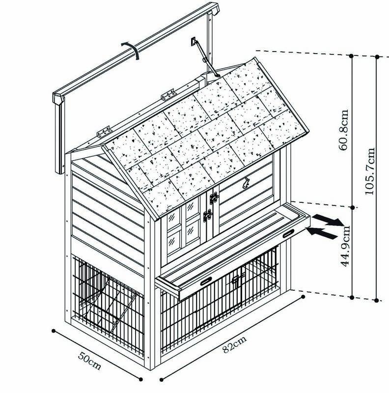 SMALL ANIMAL HUTCH "ROMAGNA JAVA"  L X W X H: 95 X 65 X 1