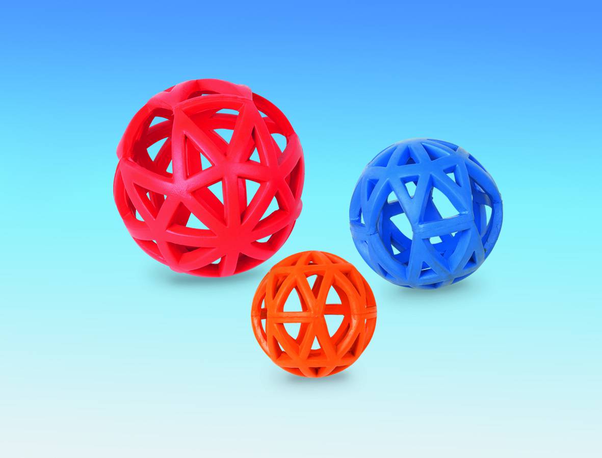 RUBBER FENCE BALL,ASSORTED 9 CM