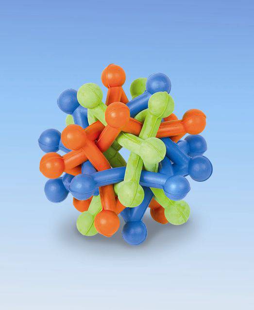 RUBBER KNOTTED BALL "STAR", 9,5 CM