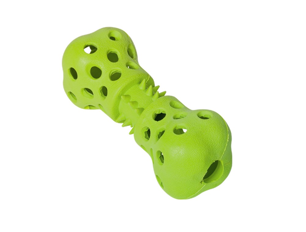 RUBBER DUMBBELL HOLLOW,GREEN 18 CM