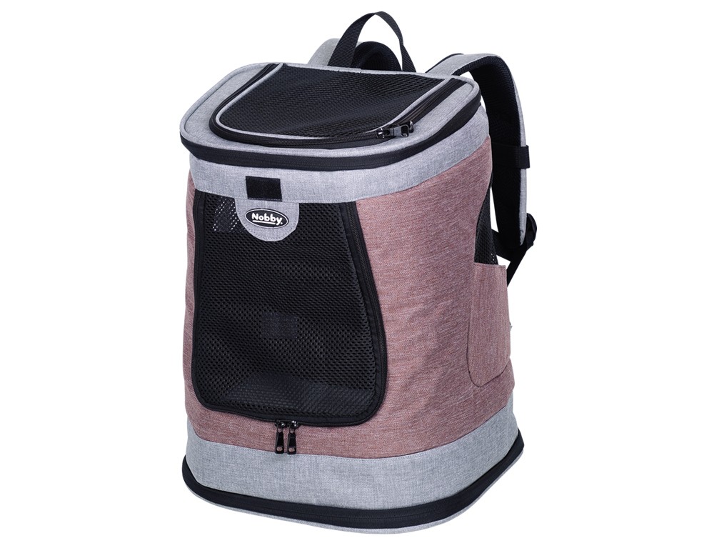 Genti transport caini si pisici | Rucsac  "PLATA" | 34 x 30 x 43 cm | pink-gri