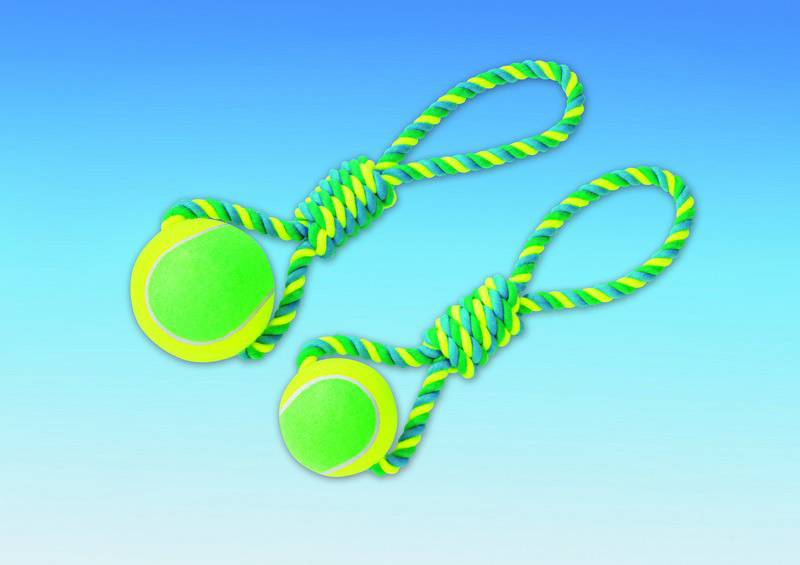 ROPE WITH TENNIS BALL XXL, 48 CM, BALL ? 10 CM