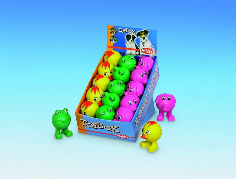 RUBBER TOYS, DISPLAY 15 PCS.; 9,5 CM