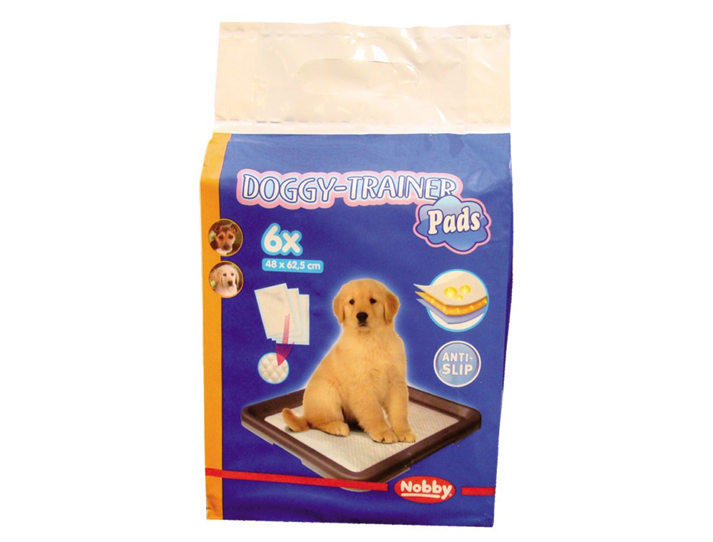 Articole igiena caini | Covoras absorbant pentru toaleta "DOGGY TRAINER" | 6 buc. | L - 62,5 X 48 CM