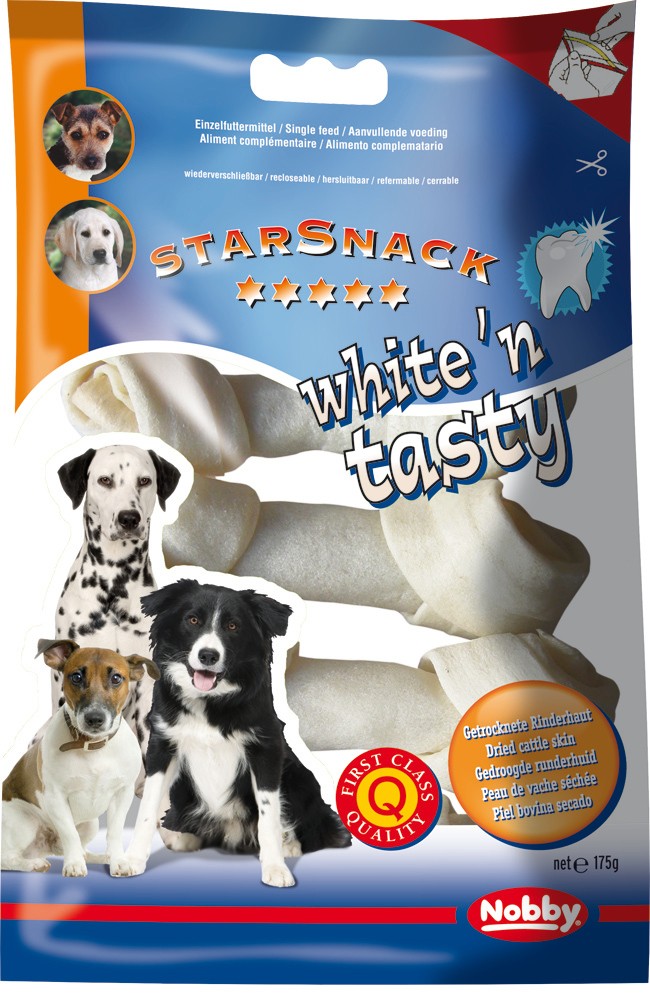 WHITE?N TASTY KNOTTED BONE. 10-11.5 CM. 175 G. 5 PCS..