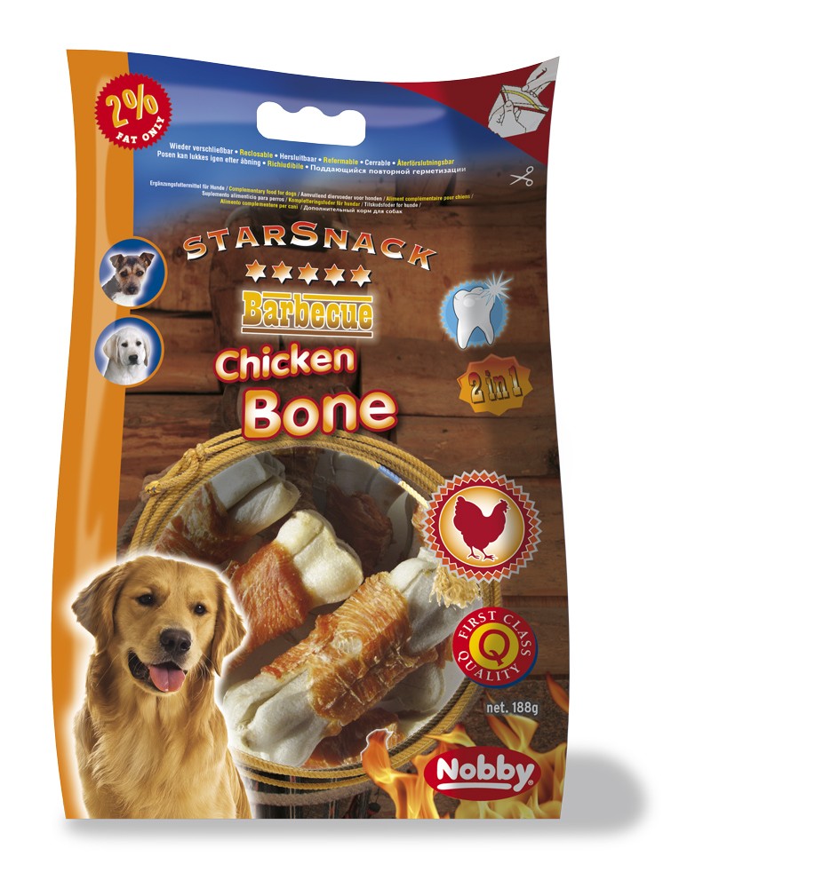 STARSNACK BARBECUE "CHICKEN BONE". 7.5 CM. 193 G. 7 PCS