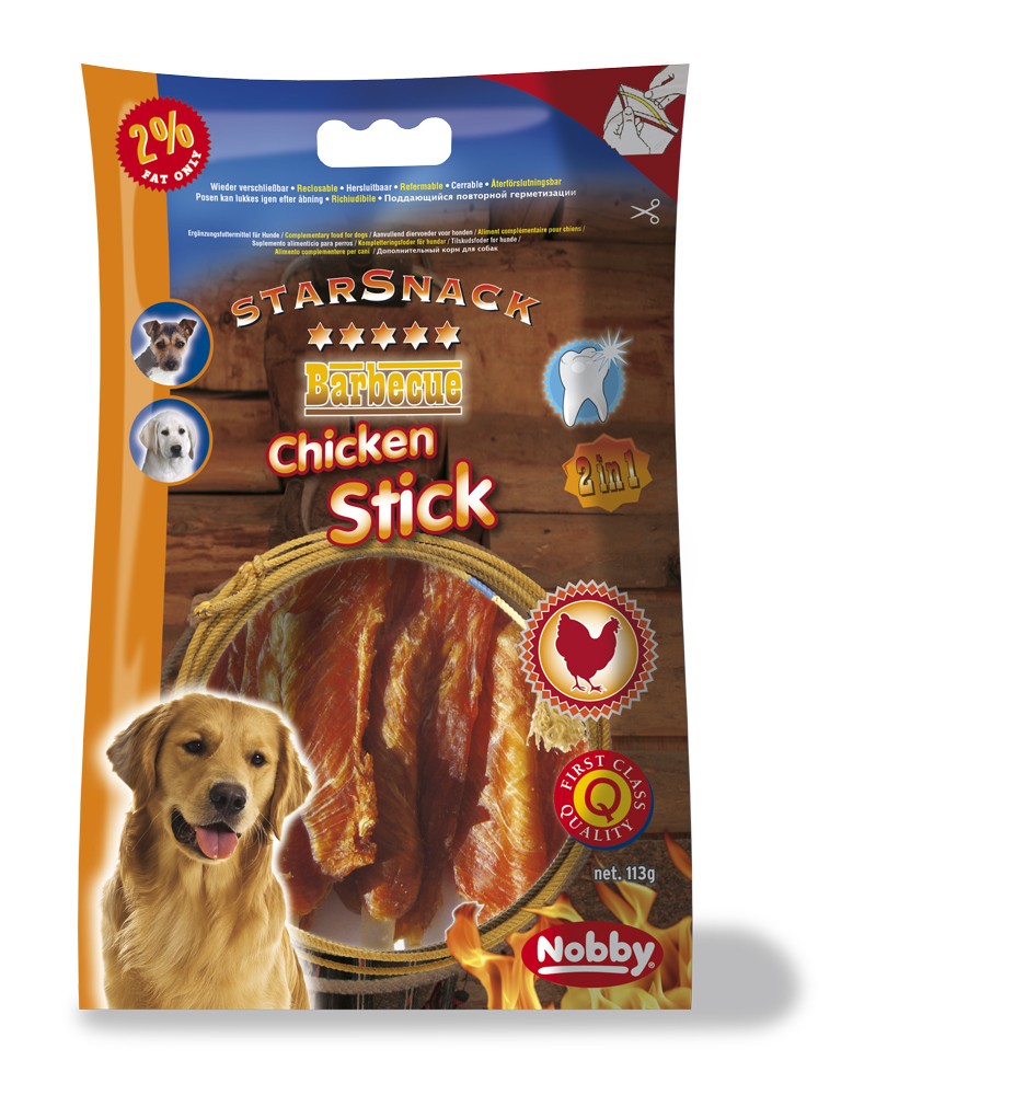 STARSNACK BARBECUE "CHICKEN STICK". APROX. 12.5 CM. 113 G