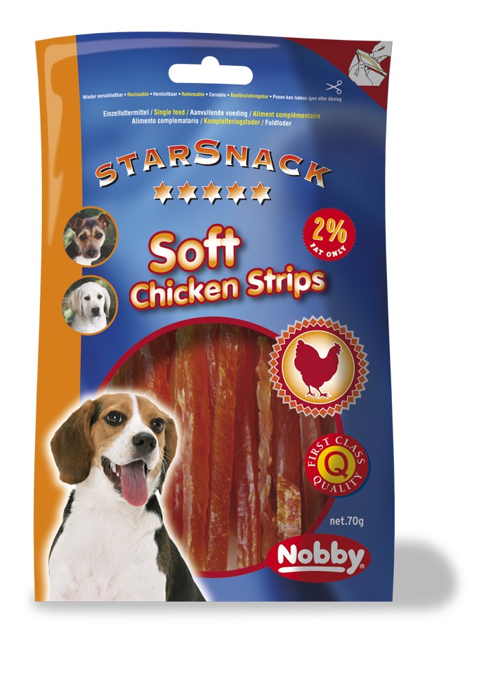 STARSNACK "SOFT CHICKEN STRIPES", 70 G