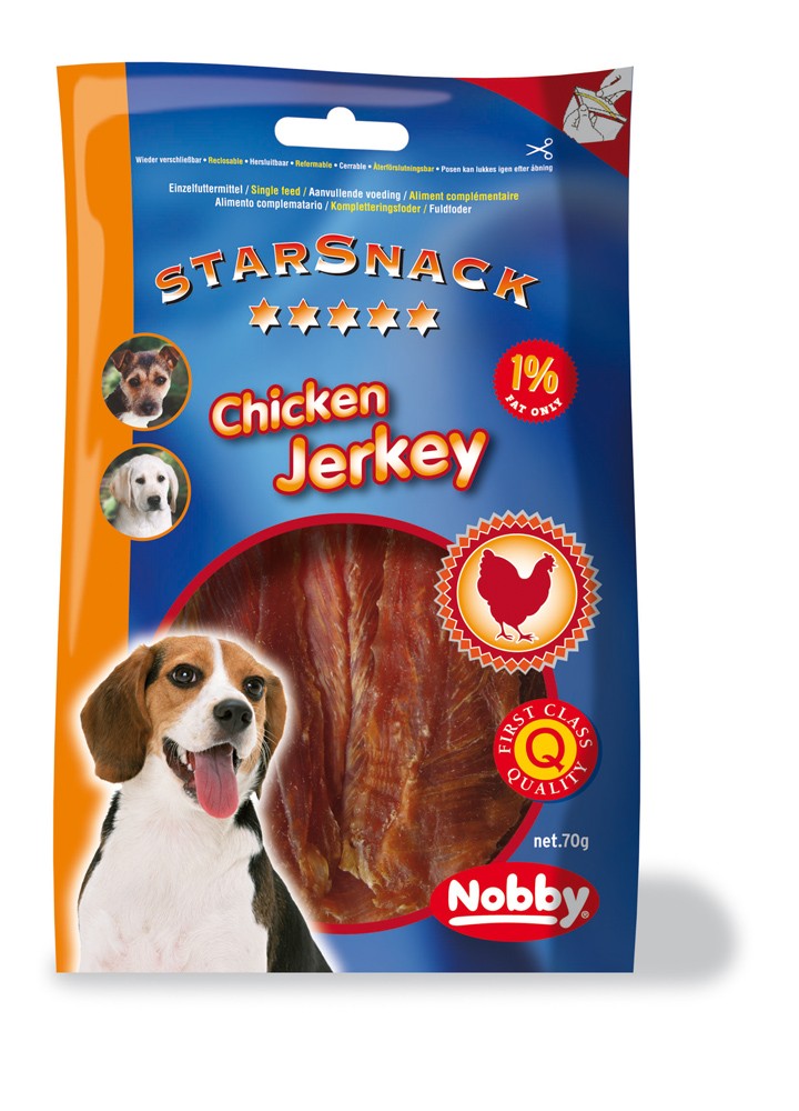 STARSNACK "CHICKEN JERKY". 70 G