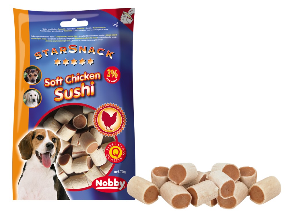 STARSNACK "SOFT CHICKEN SUSHI". 70 G