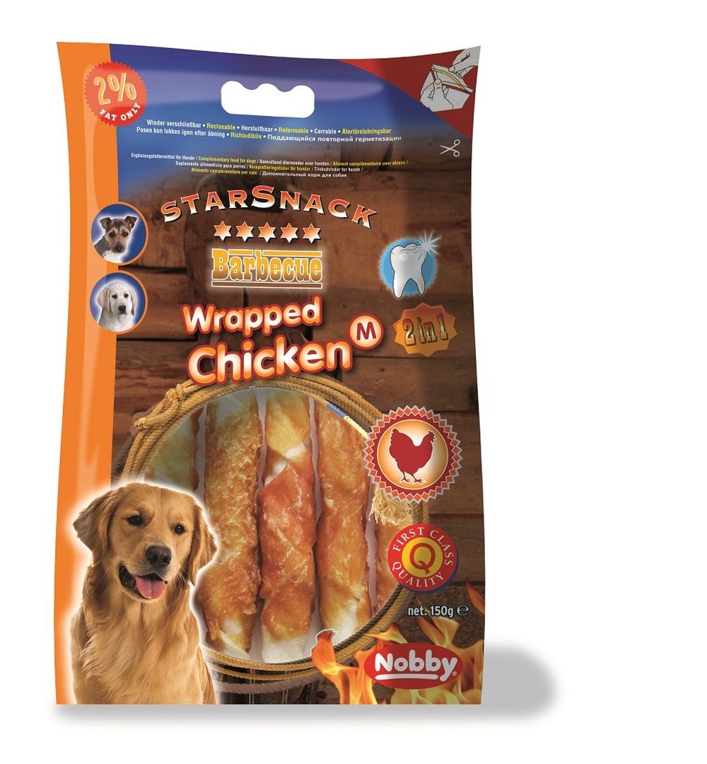 STARSNACK BARBECUE "WRAPPED CHICKEN", M, 150 G