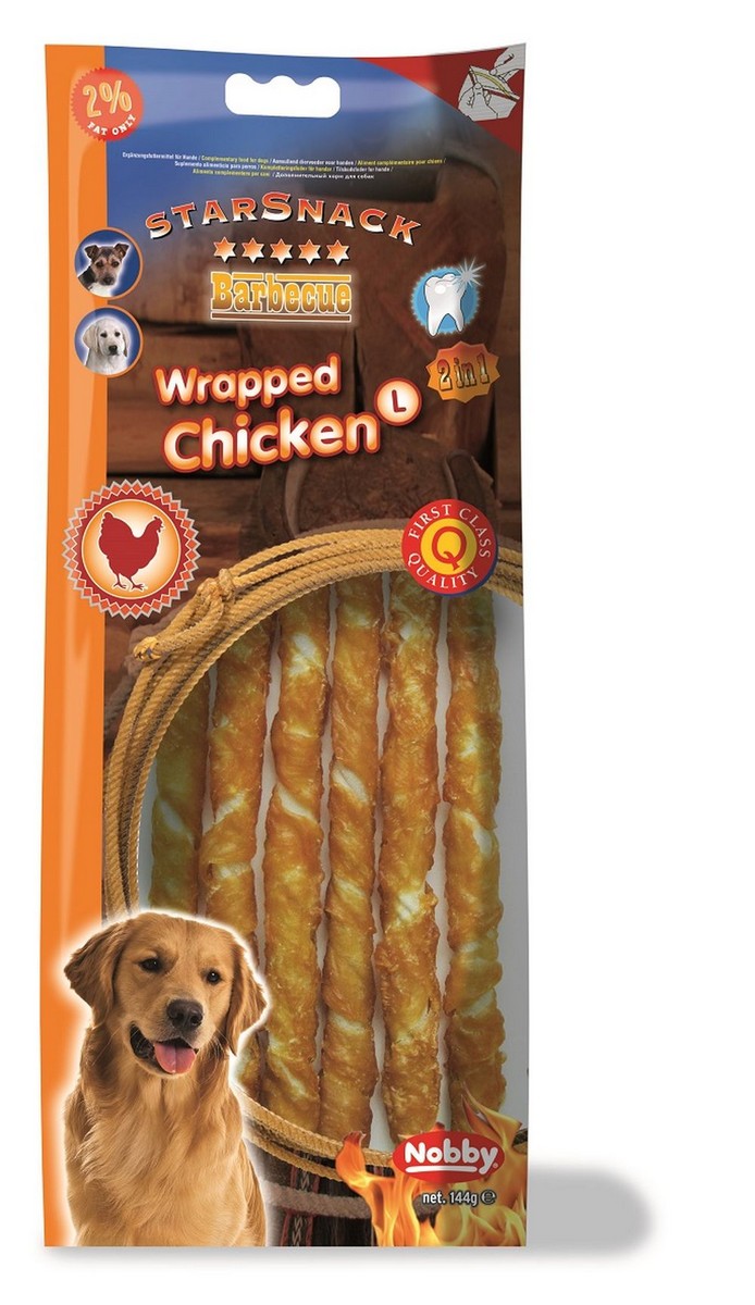 STARSNACK BARBECUE "WRAPPED CHICKEN". L. 144 G