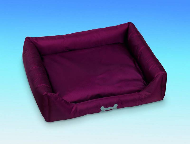 OUTDOOR SQUARE BED "LIAM" DARK RED L X W X H: 75 X 65 X 2