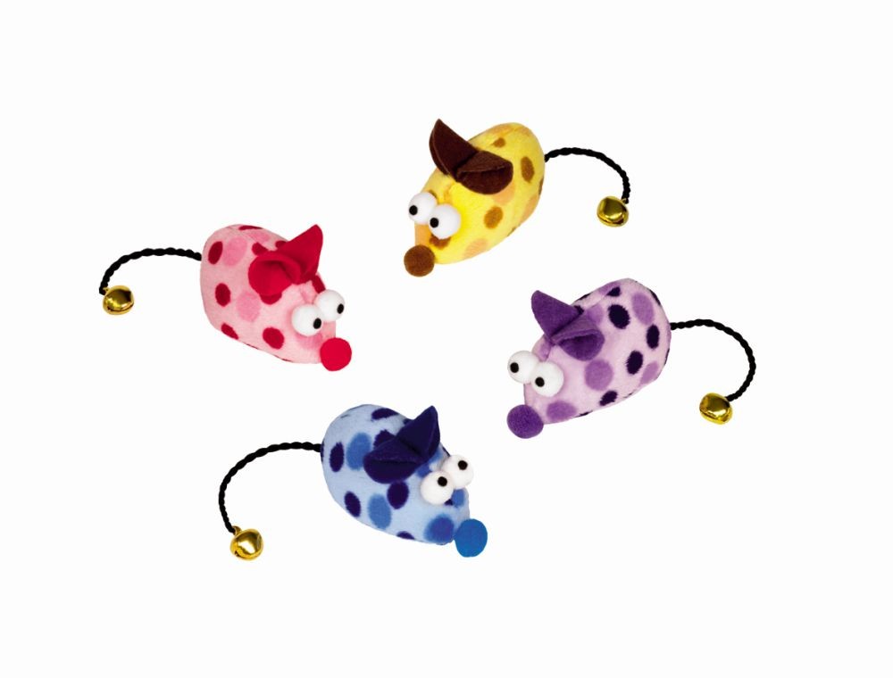 PLUSH MOUSE WITH CATNIP,2 PPCS. ASSORTED 6,5 CM