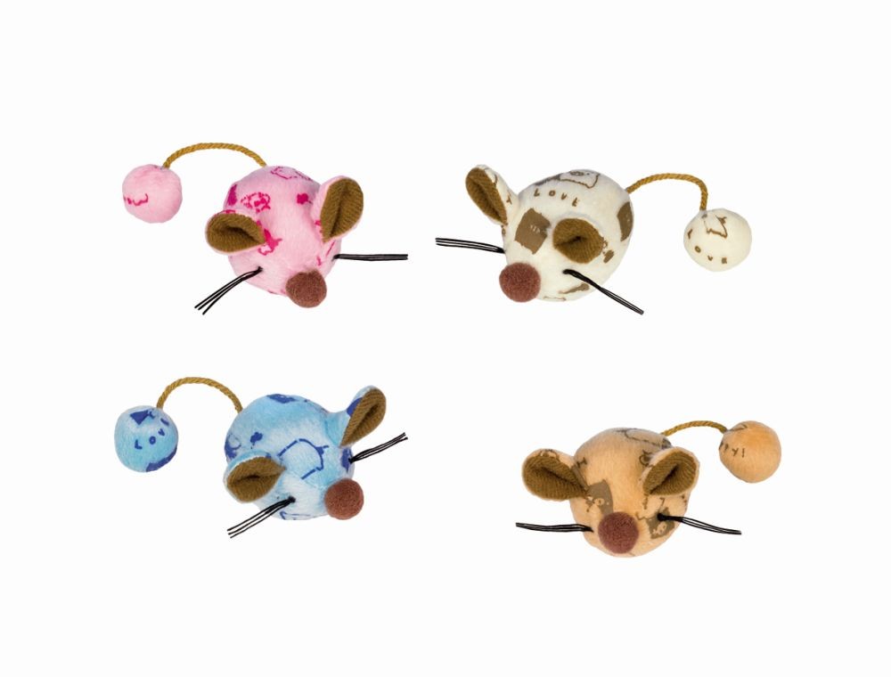 PLUSH MOUSE WITH CATNIP,2 PCS. ASSORTED 6 CM