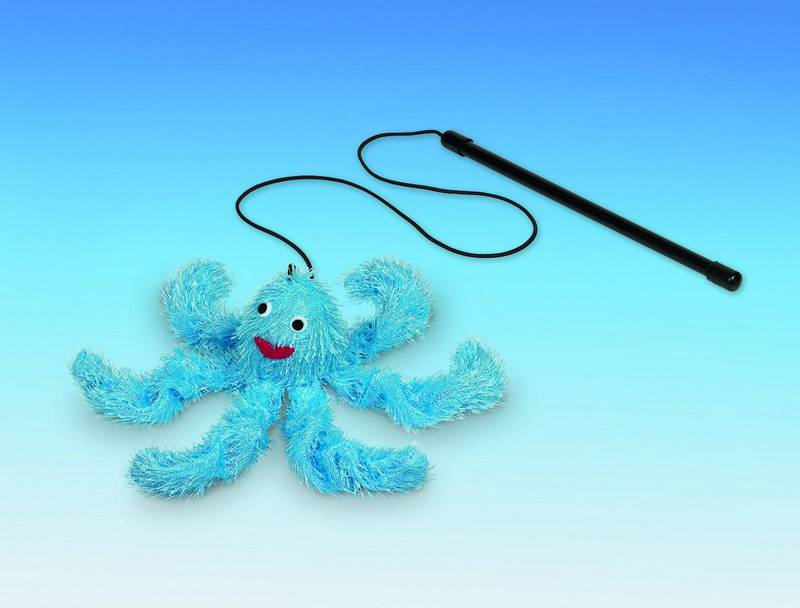 ROD WITH OCTOPUS, WITH CATNIP, ROD 21 CM, TOY 15 CM