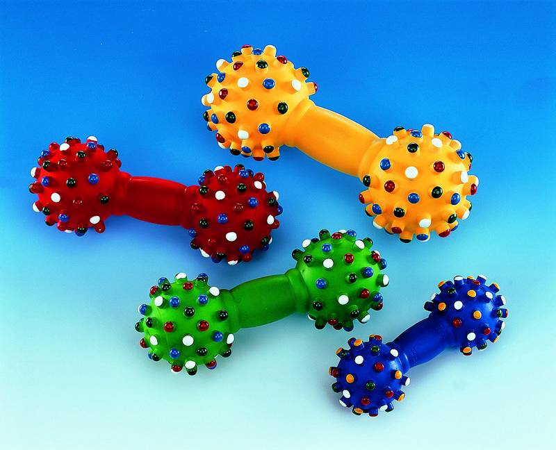 VINYL DUMBBELL,ASSORTED COLOURES 15 CM