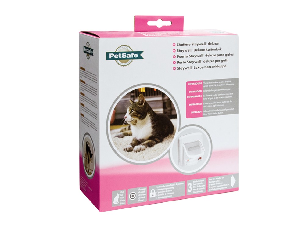 STAYWELL CAT DOOR 500 WITH INFRARED COLLAR KEY,WHITE