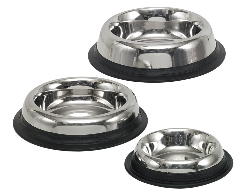 STAINLESS STEEL BOWL ROYAL FLAT, ANTI SLIP, ? 15,5  CM 0,25