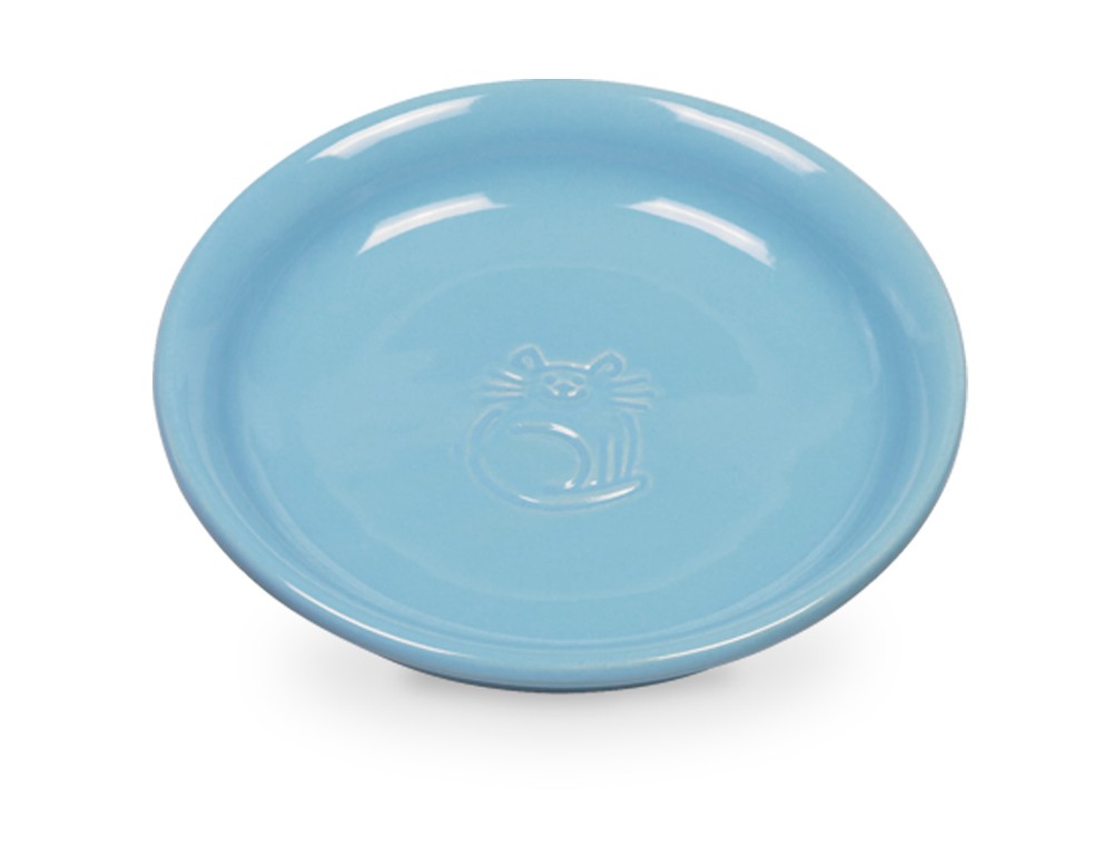 Castron pisici | Castron din ceramica pentru lapte | albastru deschis | Ø 14 X 2 CM