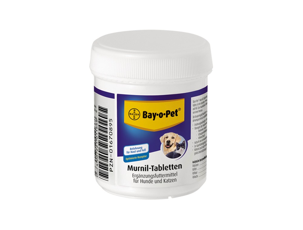 Vitamine caini/pisici | BAY-O-PET MURNIL-PILLS | pentru blana si piele | 64 G
