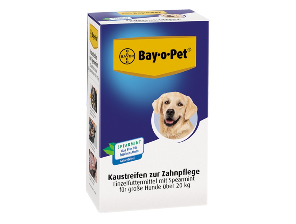 Recompense caini | BAY-O-PET DENTAL CHEWING STRIPS cu menta | mare | 140 g