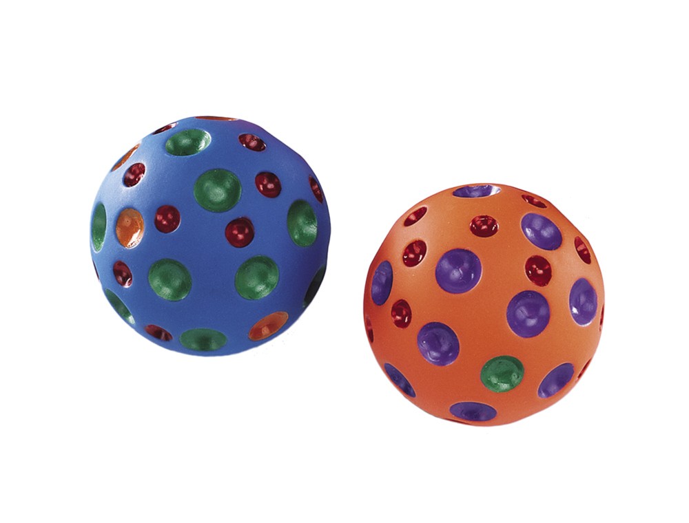 VINYL CHEESE BALL,ASSORTED COLOURES 7,5 CM