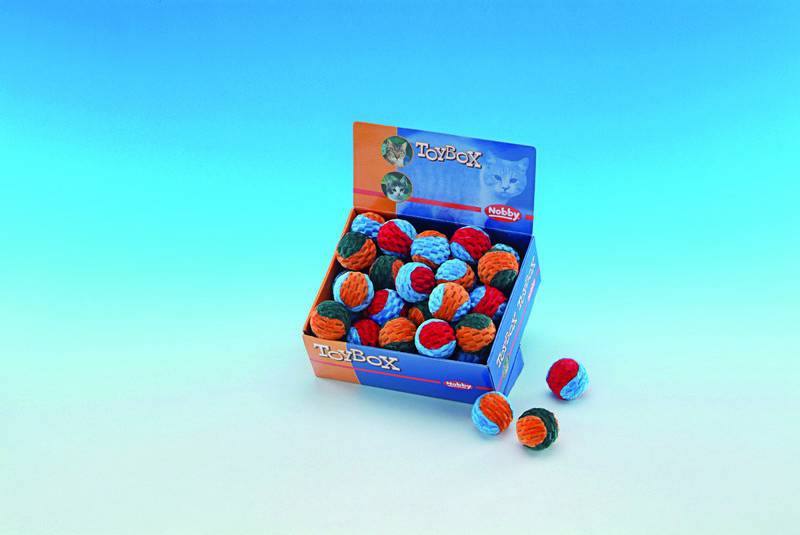 TISSUE BALL WITH RATTLE, DISPLAY 36 PCS., 4 CM