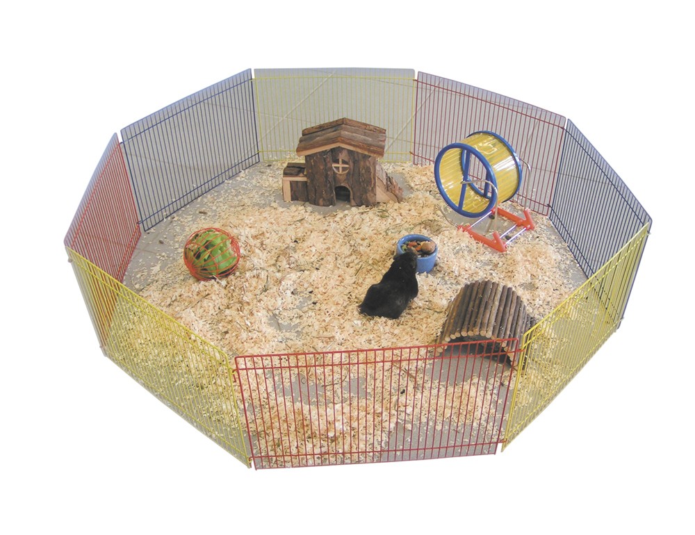 Accesorii rozatoare | Tarc din metal pentru HAMSTER | multicolor | 8 elemente a 34 X 23 CM