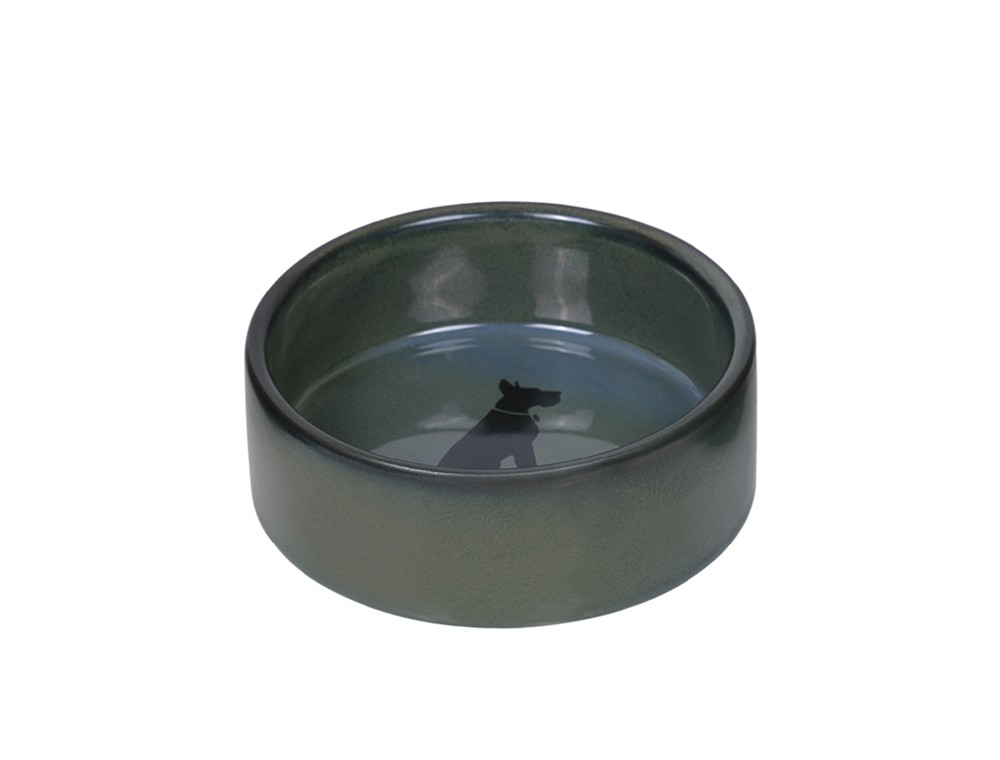 Castron caini | Castron din ceramica pentru caini "Effect" | verde-albastru | Ø 12 x 4,5 cm, 0,25 l