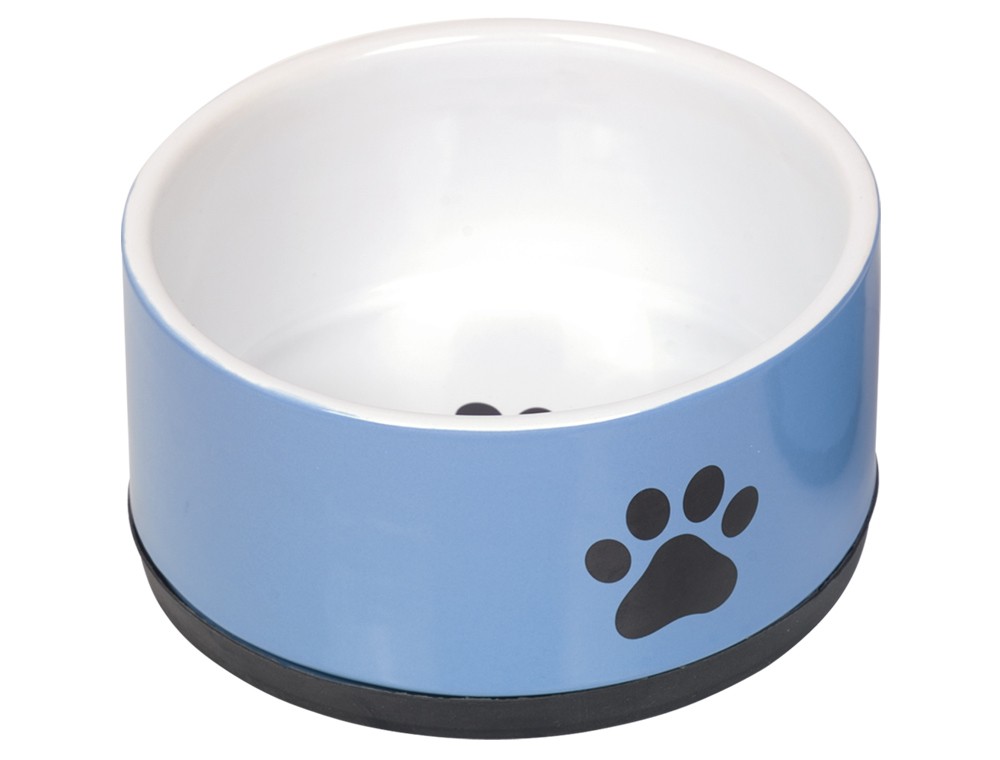 Castron caini | Castron din ceramica  "Paw" | albastru | Ø 17 x 8 cm, 1,10 l