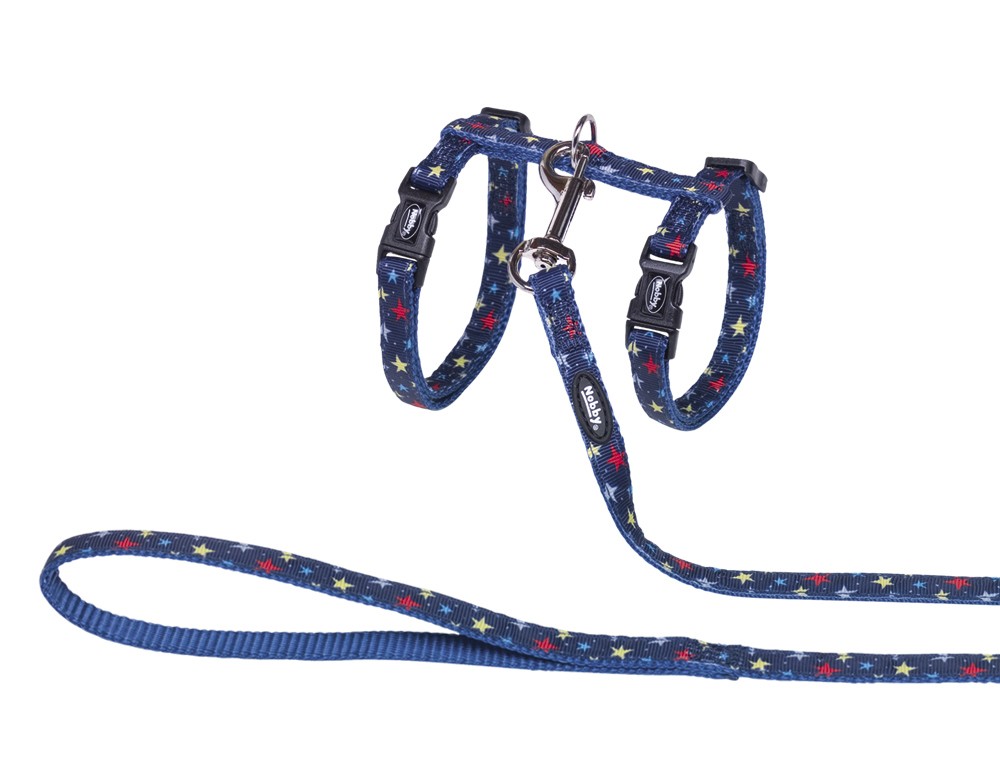 Set Ham si lesa pentru pisici "Stars Blue"